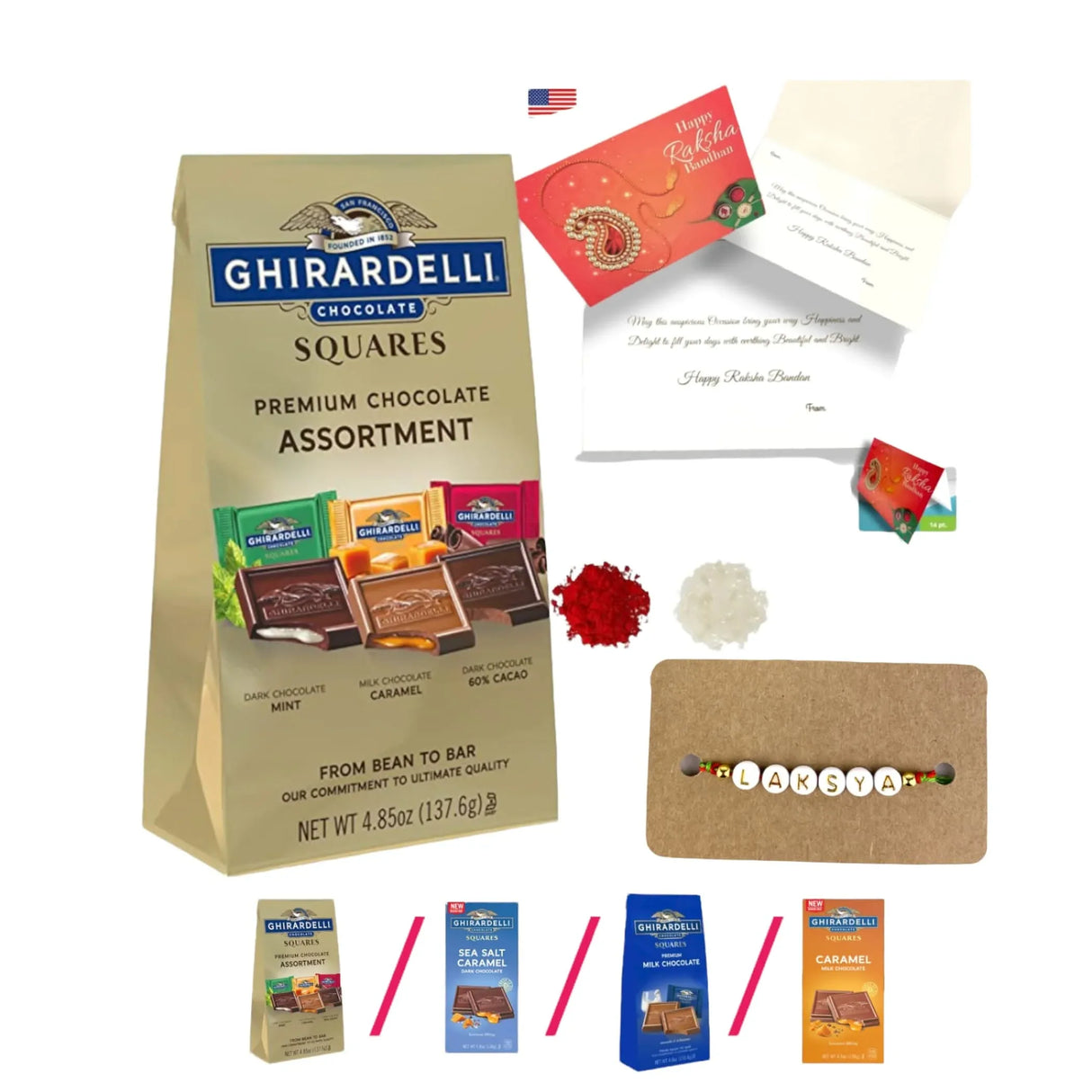 Personalized Name Rakhi for Brother Raksha Bandhan Designer Handmade Rakhi Thread for Bhaiya Custom Name Rakhi - Rakhi Gift Hamper Ferrero-rocher/ghirar-delli/kit-kat - LoveNspire