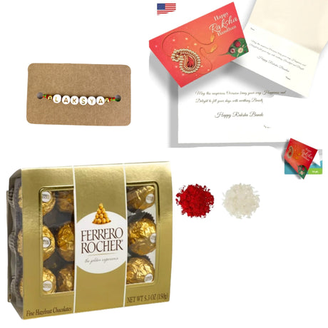 Personalized Name Rakhi for Brother Raksha Bandhan Designer Handmade Rakhi Thread for Bhaiya Custom Name Rakhi - Rakhi Gift Hamper Ferrero-rocher/ghirar-delli/kit-kat - LoveNspire