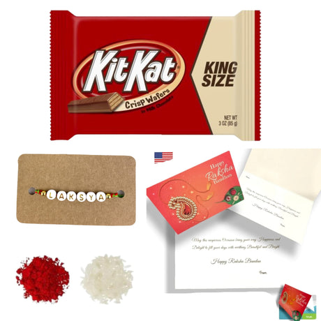 Personalized Name Rakhi for Brother Raksha Bandhan Designer Handmade Rakhi Thread for Bhaiya Custom Name Rakhi - Rakhi Gift Hamper Ferrero-rocher/ghirar-delli/kit-kat - LoveNspire