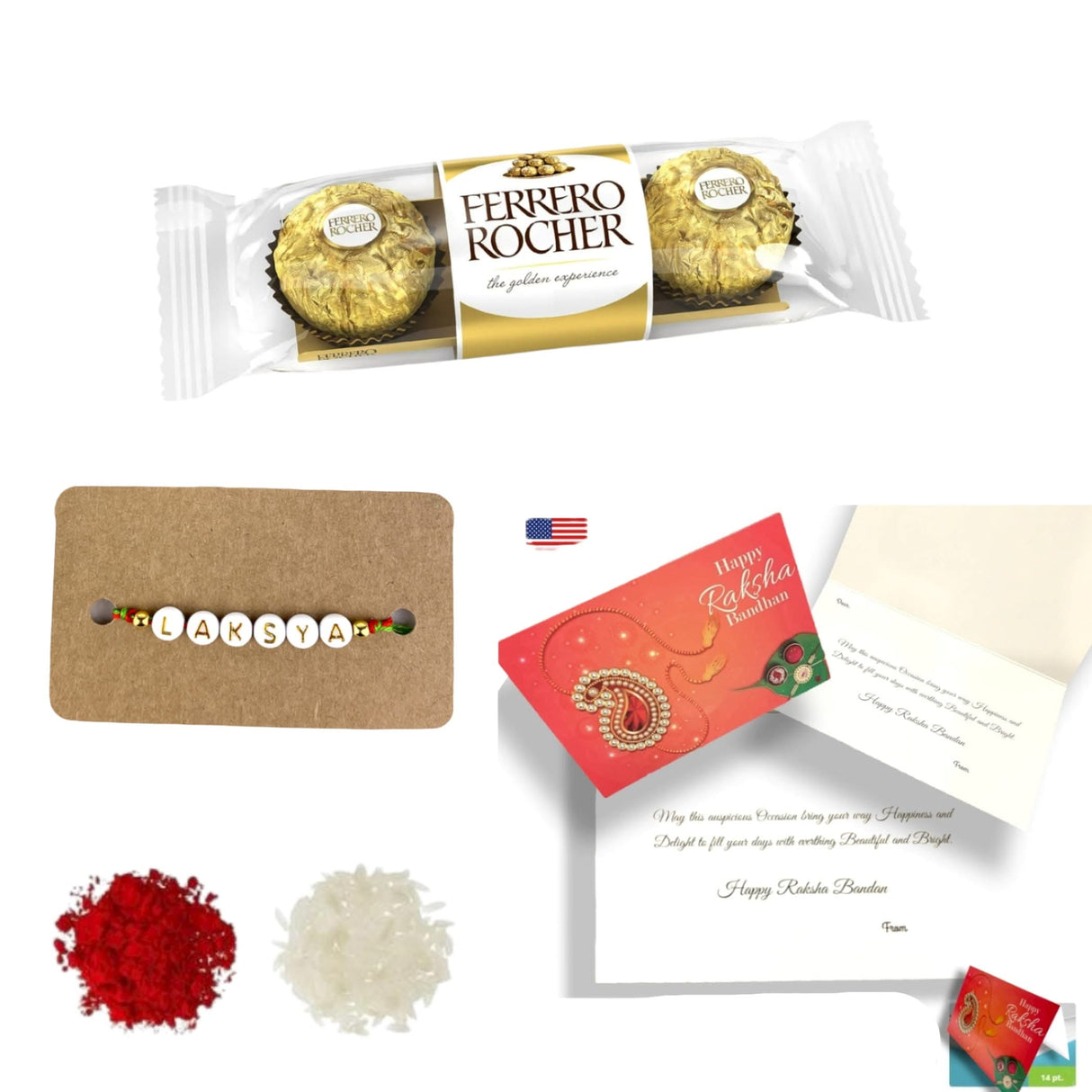 Personalized Name Rakhi for Brother Raksha Bandhan Designer Handmade Rakhi Thread for Bhaiya Custom Name Rakhi - Rakhi Gift Hamper Ferrero-rocher/ghirar-delli/kit-kat - LoveNspire