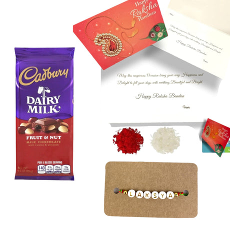 Personalized Name Rakhi for Brother Raksha Bandhan Designer Handmade Rakhi Thread for Bhaiya Custom Name Rakhi - Rakhi Gift Hamper Ferrero-rocher/ghirar-delli/kit-kat - LoveNspire