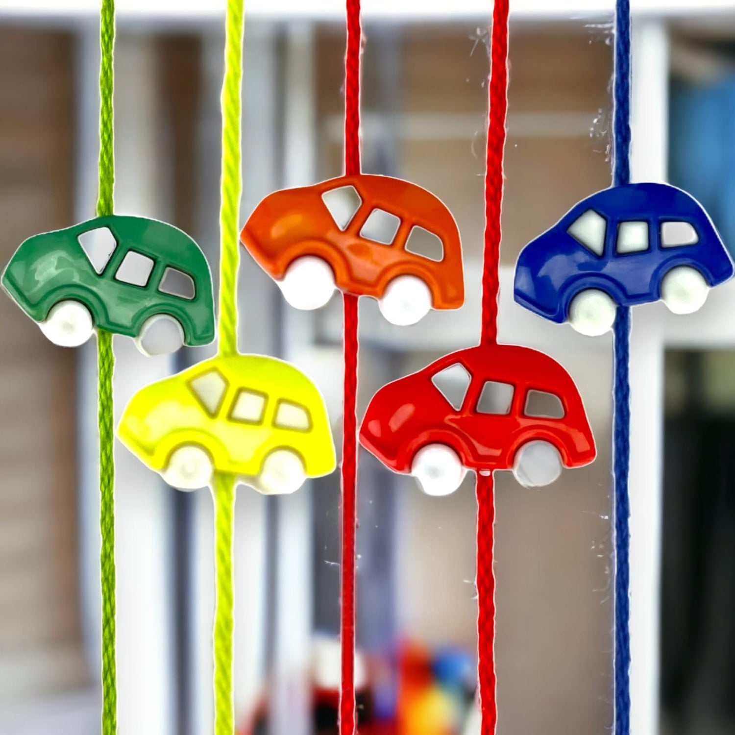 Set Of 2 Cute Cartoon Rakhi Featuring Adorable Car Designs Thread Perfect Rakhi for Brother Raksha Bandhan Bracelets for Bhai Bhaiya - LoveNspire