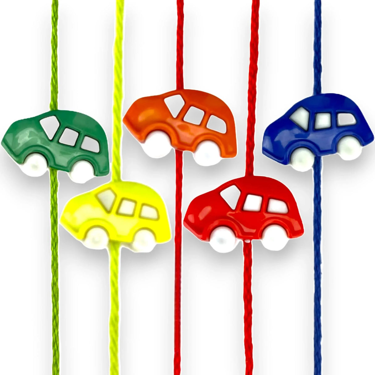 Set Of 2 Cute Cartoon Rakhi Featuring Adorable Car Designs Thread Perfect Rakhi for Brother Raksha Bandhan Bracelets for Bhai Bhaiya - LoveNspire