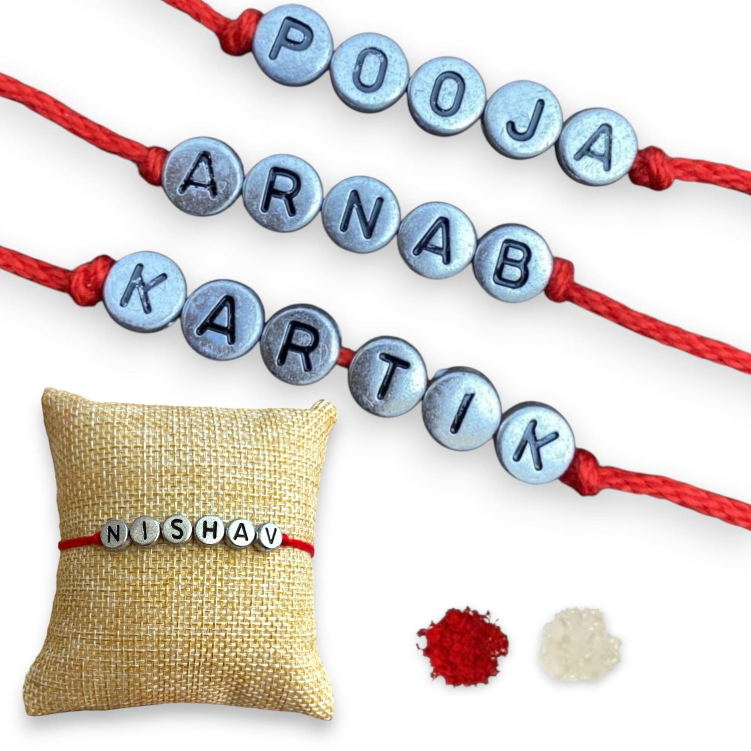 Personalized Rakhi for Brother Raksha Bandhan Handmade Customize Rakhi Thread for Bhaiya Custom Name Rakhi Card Hindu Bracelet Rakhi - LoveNspire