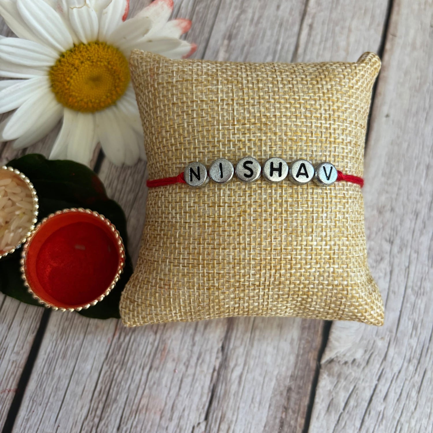 Personalized Rakhi for Brother Raksha Bandhan Handmade Customize Rakhi Thread for Bhaiya Custom Name Rakhi Card Hindu Bracelet Rakhi - LoveNspire