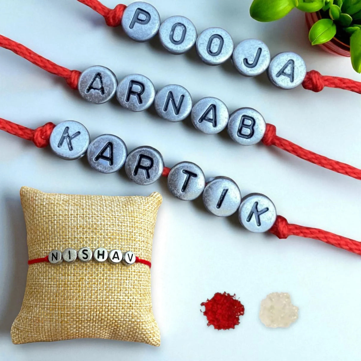 Personalized Rakhi for Brother Raksha Bandhan Handmade Customize Rakhi Thread for Bhaiya Custom Name Rakhi Card Hindu Bracelet Rakhi - LoveNspire