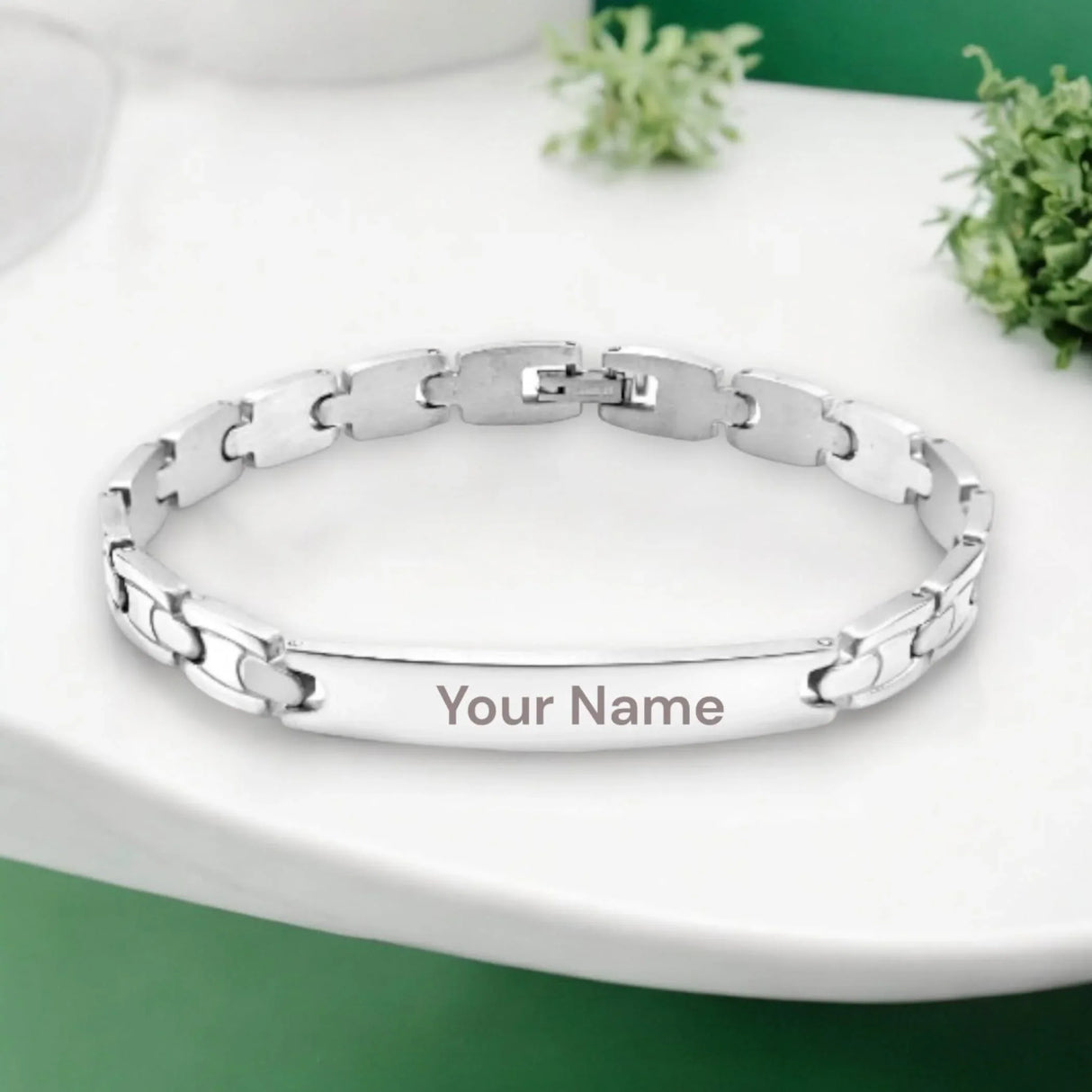 Personalized Stainless Steel Rakhi for Brother Custom Engraved Names Bracelet for Bhai - Raksha Bandhan Customizable Bracelets Rakhi Gift Hamper with Roli Chawal Greeting Card - LoveNspire
