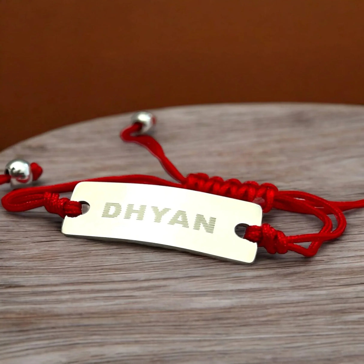 Personalized Stainless Steel Rakhi for Brother Custom Engraved Name Bracelet for Bhai Raksha Bandhan Customizable Thread Rakhi Gift Hamper with Roli Chawal Greeting Card - LoveNspire