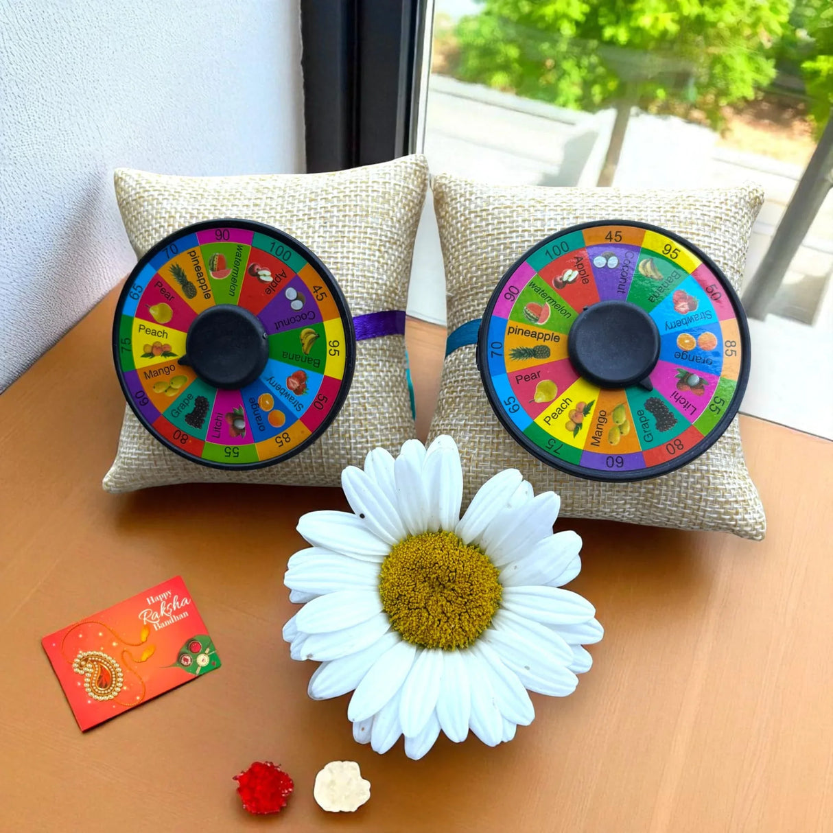 2CT Pin Wheel Rakhi Brother and Sister Rakshabandhan Hindu Festival Rakhi Bracelet with Card - LoveNspire