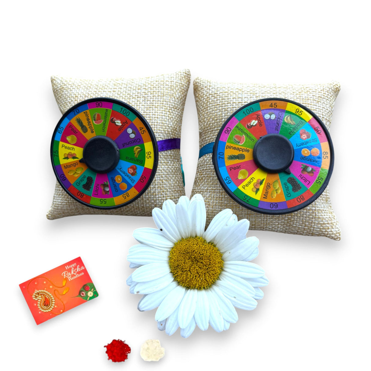 2CT Pin Wheel Rakhi Brother and Sister Rakshabandhan Hindu Festival Rakhi Bracelet with Card - LoveNspire