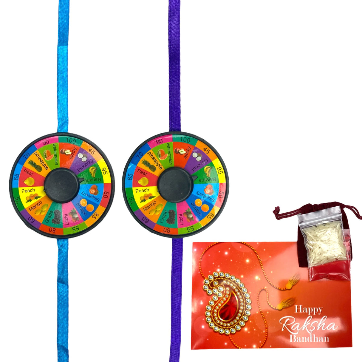 2CT Pin Wheel Rakhi Brother and Sister Rakshabandhan Hindu Festival Rakhi Bracelet with Card - LoveNspire