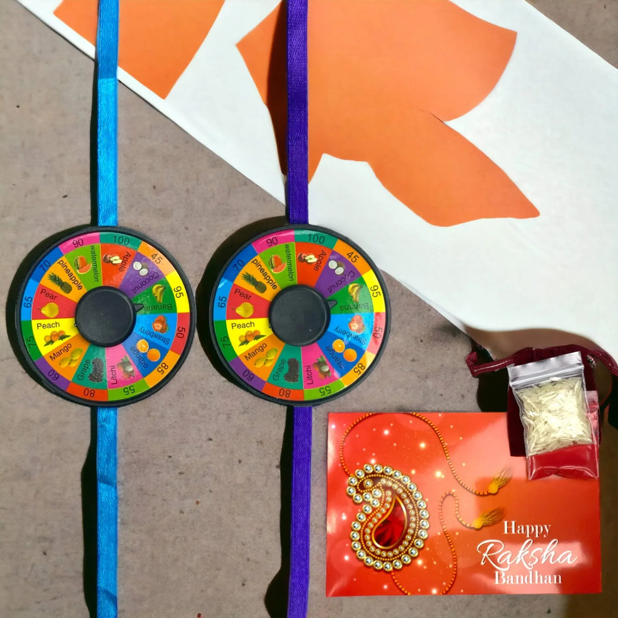 2CT Pin Wheel Rakhi Brother and Sister Rakshabandhan Hindu Festival Rakhi Bracelet with Card - LoveNspire