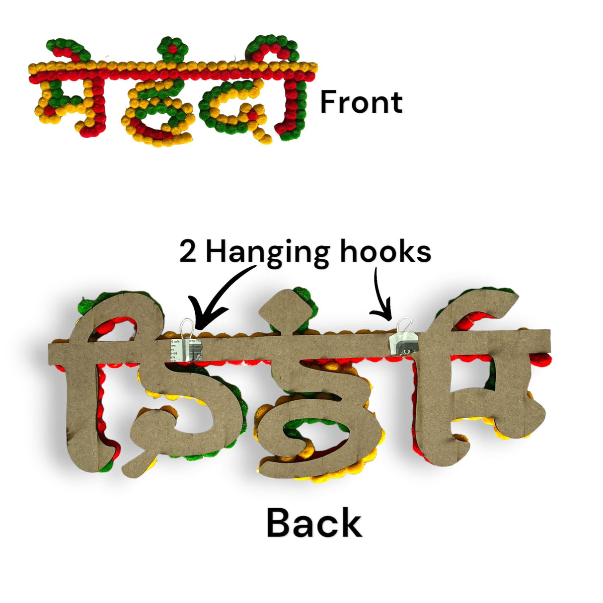 Mehendi Decoration Cutout Banner with Colorful Pom Pom for Groom and Bride Wedding Stage Backdrop Decorations Reusable Mehandi Mdf Board Banner for Wall Decor - LoveNspire