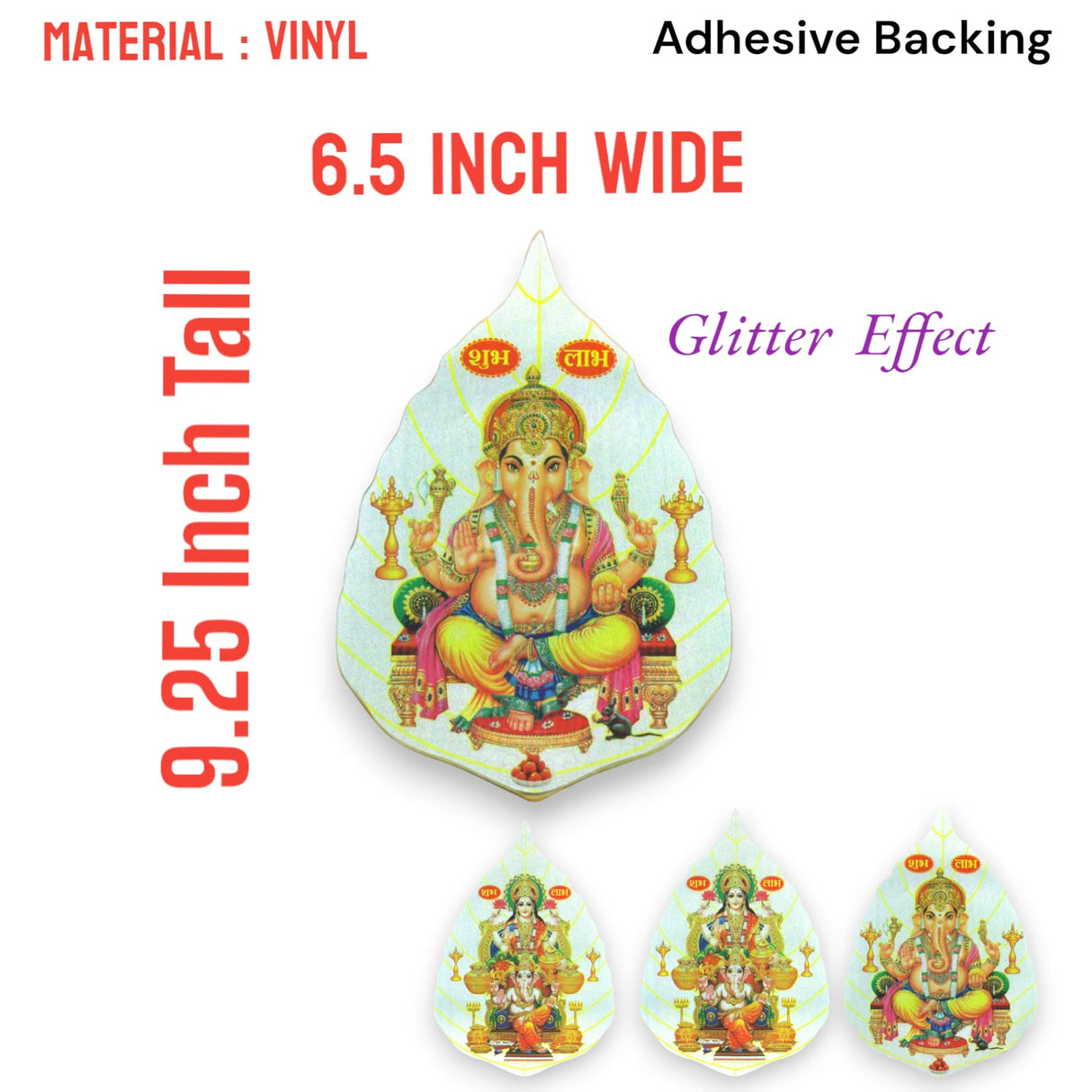 6CT Ganesha Laxmi and Saraswati Wall Sticker Decorative Easy Peel Poster Premium Glitter Effect Pooja Room Wall Sticker Hindu Diwali Decor Indian God Sticker Home Office - LoveNspire