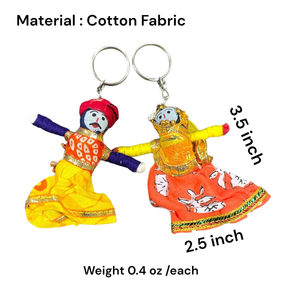 Key Chains Rajasthani Puppet Couple Keychain Kathputli Puppets Car Keyrings Pendant Accessories for Women Men - LoveNspire