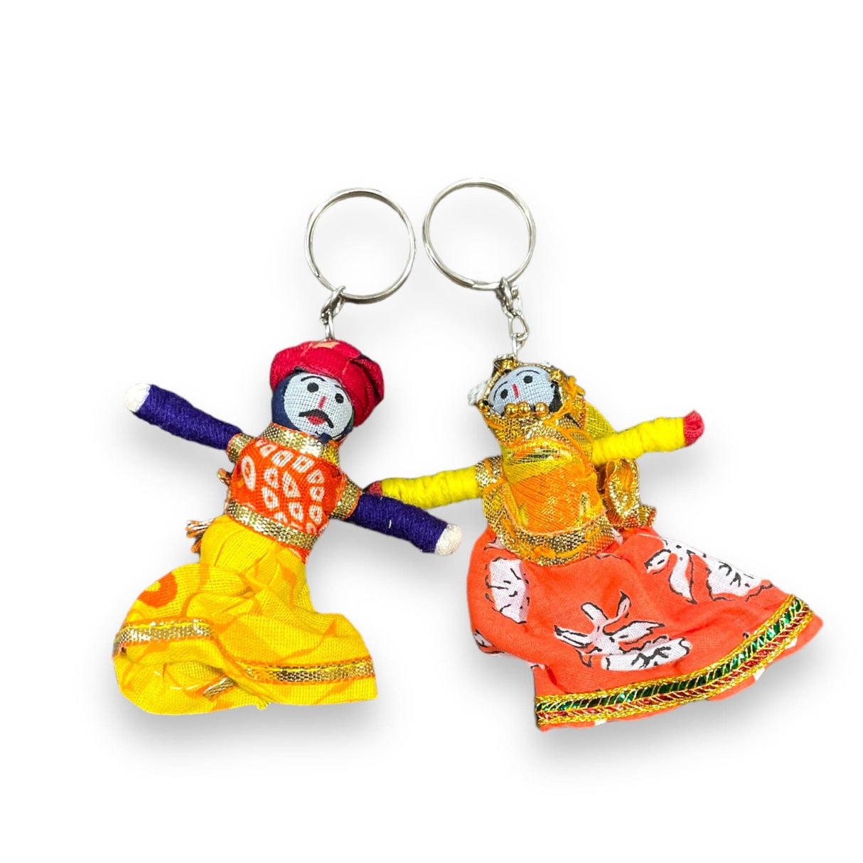 Key Chains Rajasthani Puppet Couple Keychain Kathputli Puppets Car Keyrings Pendant Accessories for Women Men - LoveNspire