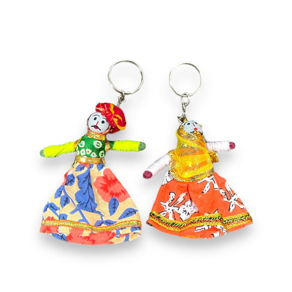 Key Chains Rajasthani Puppet Couple Keychain Kathputli Puppets Car Keyrings Pendant Accessories for Women Men - LoveNspire