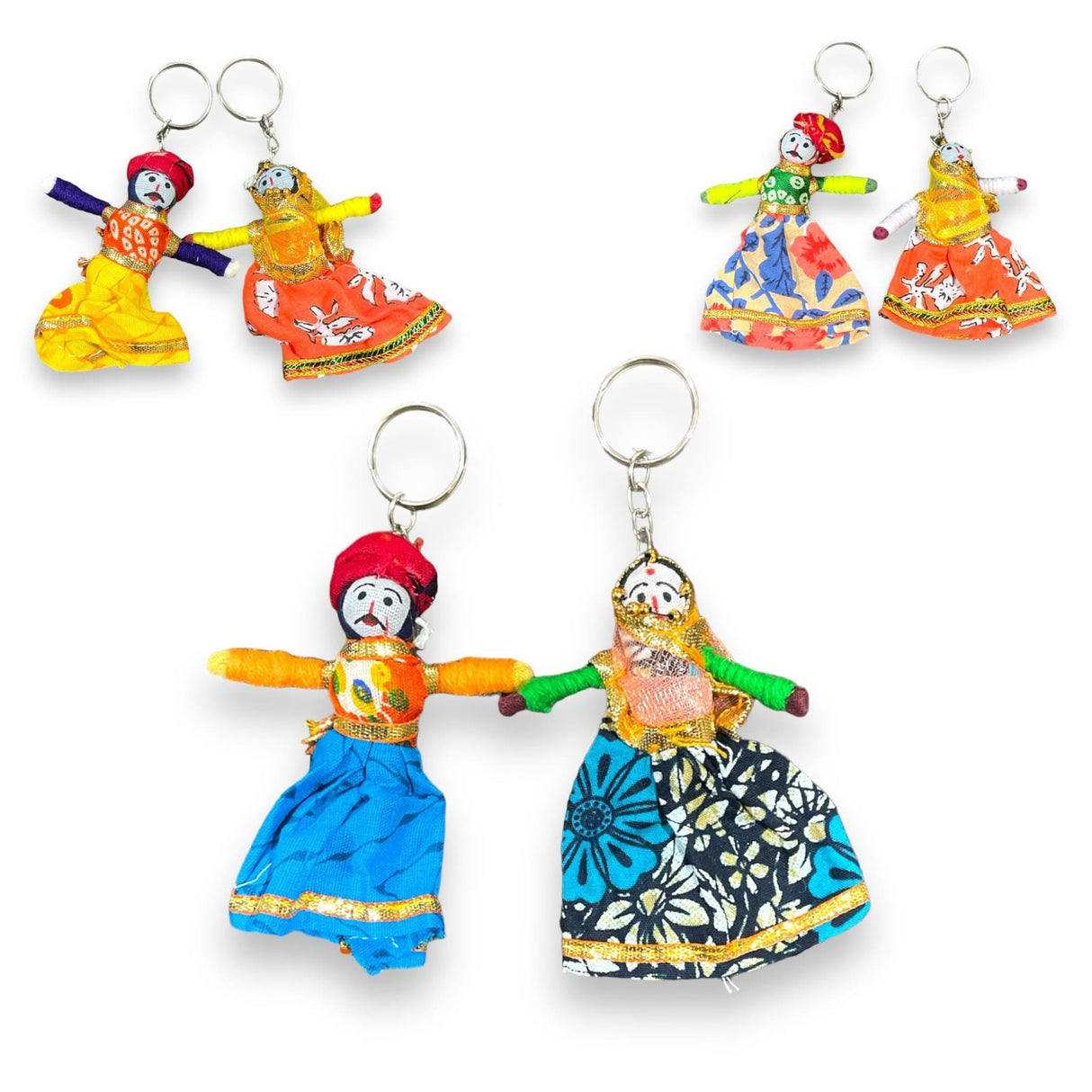 Key Chains Rajasthani Puppet Couple Keychain Kathputli Puppets Car Keyrings Pendant Accessories for Women Men - LoveNspire