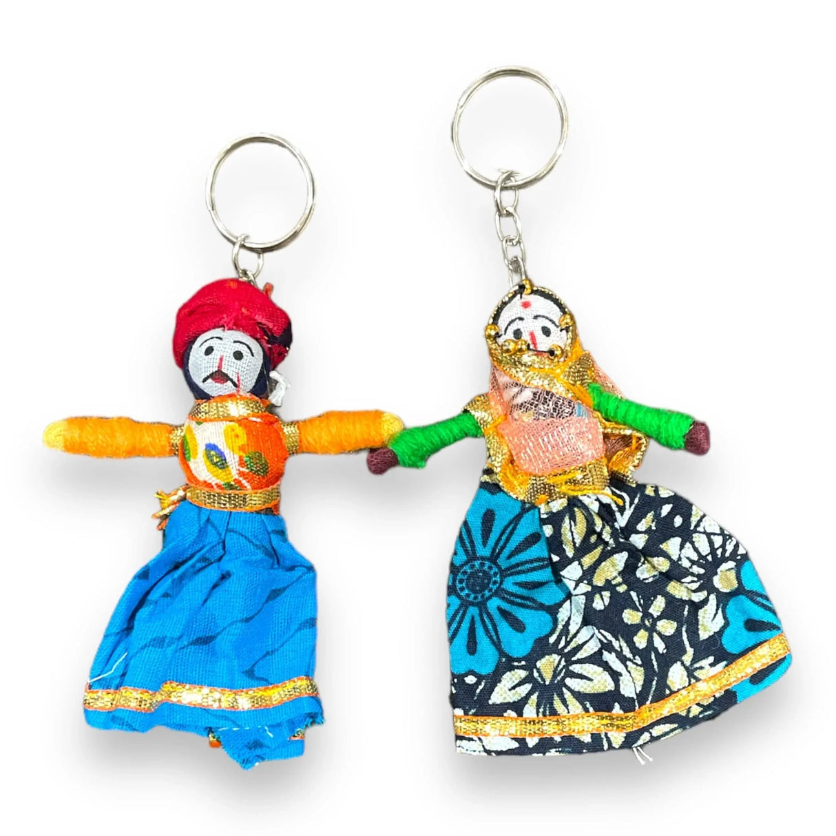 Key Chains Rajasthani Puppet Couple Keychain Kathputli Puppets Car Keyrings Pendant Accessories for Women Men - LoveNspire