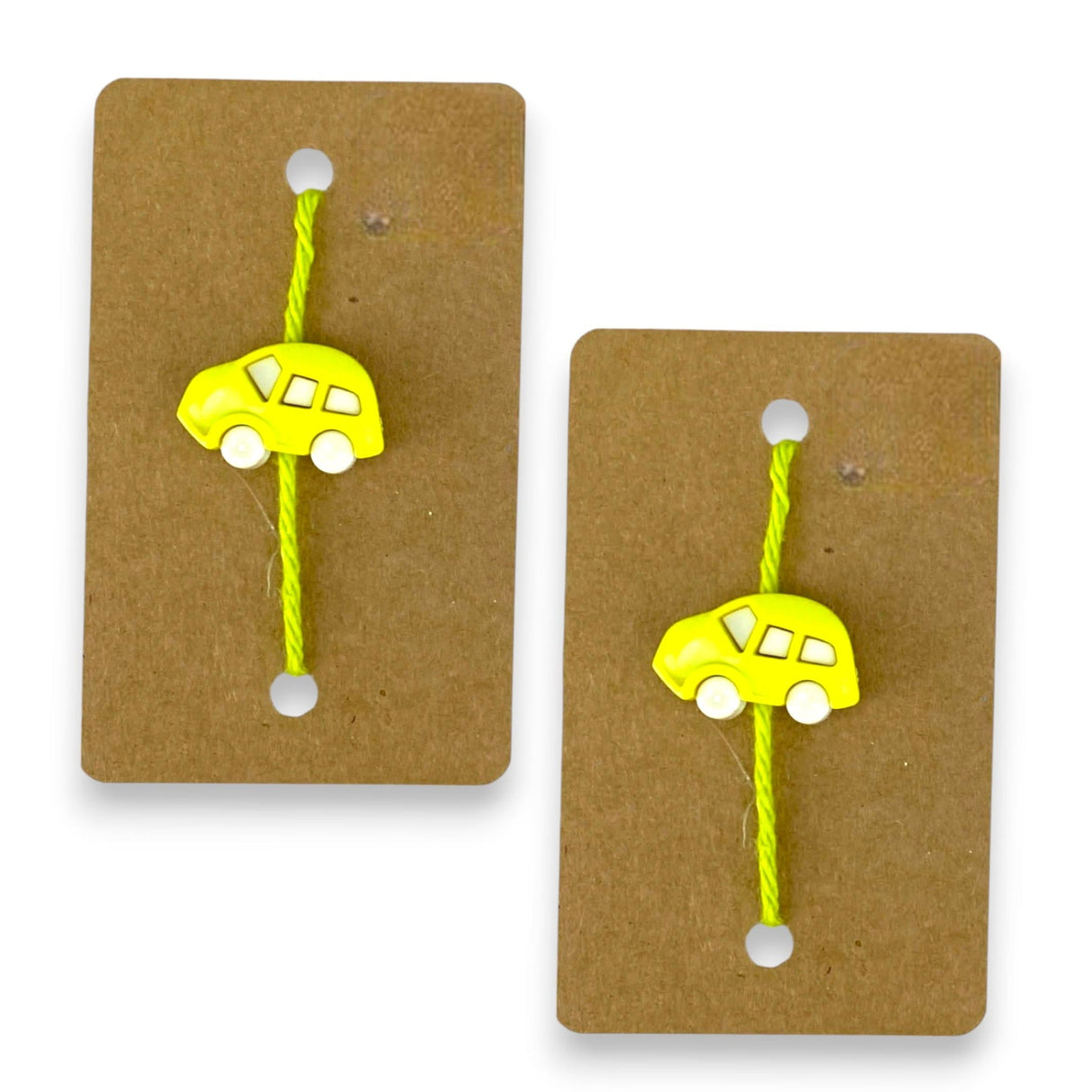 Set Of 2 Cute Cartoon Rakhi Featuring Adorable Car Designs Thread Perfect Rakhi for Brother Raksha Bandhan Bracelets for Bhai Bhaiya - LoveNspire