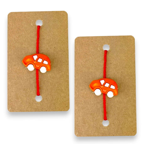 Set Of 2 Cute Cartoon Rakhi Featuring Adorable Car Designs Thread Perfect Rakhi for Brother Raksha Bandhan Bracelets for Bhai Bhaiya - LoveNspire