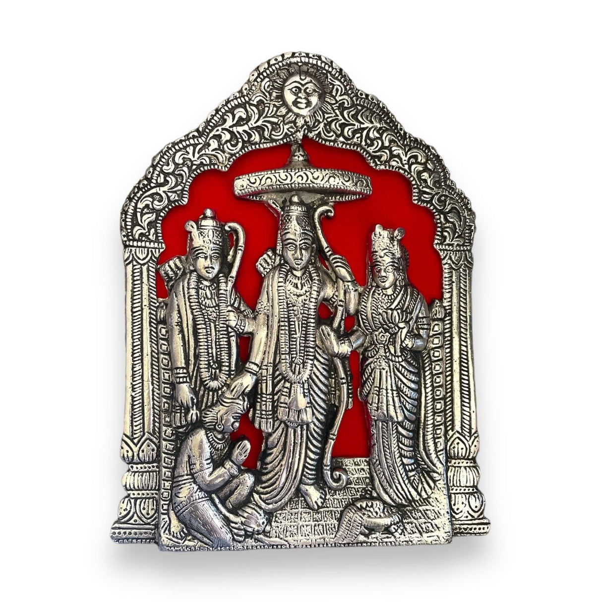 Ram Darbar Wall Hanging & Table Top Lord Rama Laxman Sita Hanuman Idol/statue for Pooja, Home Decor, Festivals, Diwali Gift Rama Idol Sculpture (alloy Metal Size 8.5 Inch) - LoveNspire