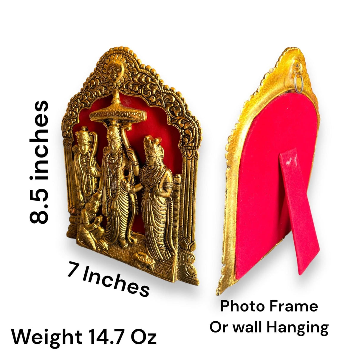 Ram Darbar Wall Hanging & Table Top Lord Rama Laxman Sita Hanuman Idol/statue for Pooja, Home Decor, Festivals, Diwali Gift Rama Idol Sculpture (alloy Metal Size 8.5 Inch) - LoveNspire