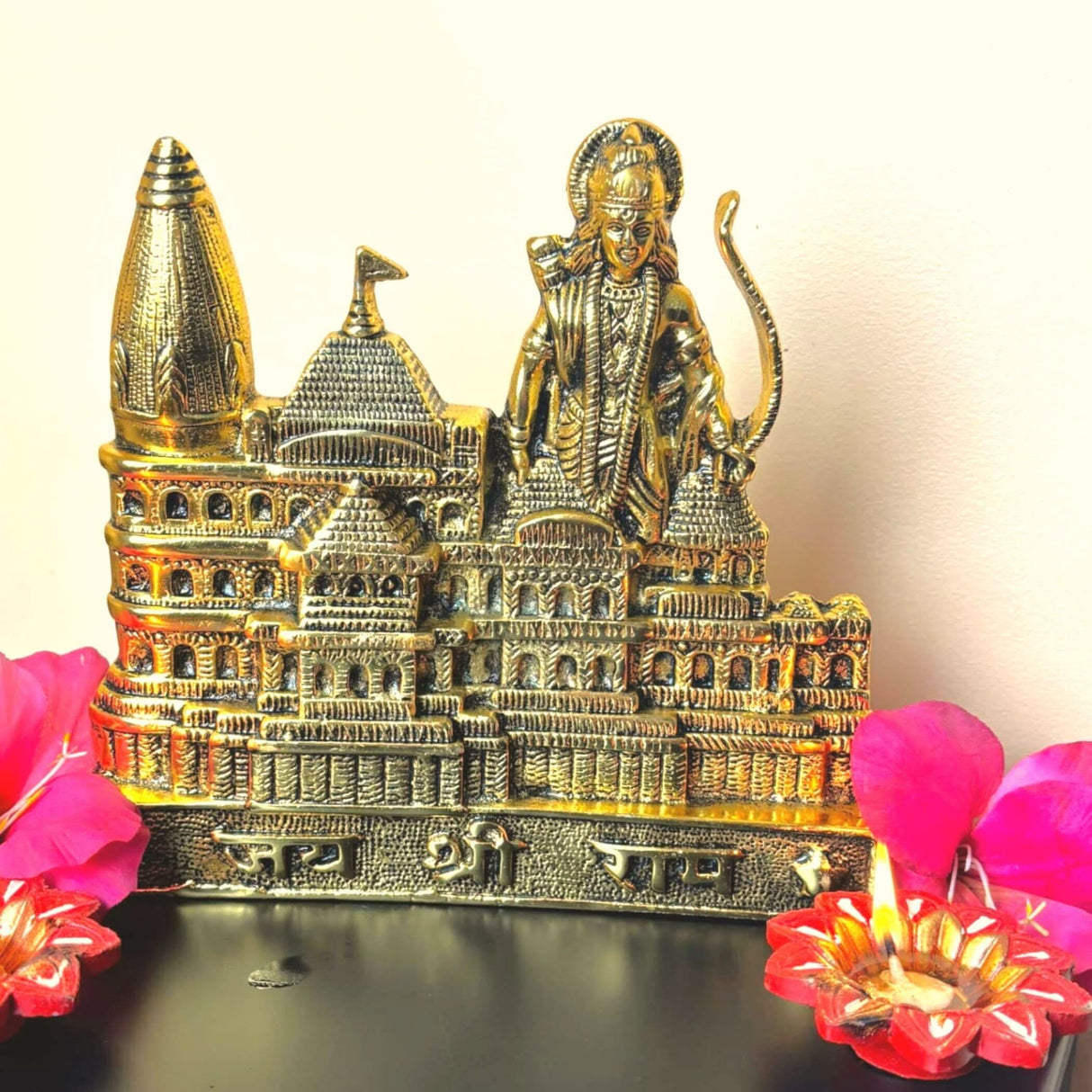 Ram Mandir Ayodhya Model Shree Ram Janmbhumi Alloy Metal Ayodhya Temple Ram Darbar Indian Pooja Home Decor Housewarming Religious Gifts (size-8’) - LoveNspire