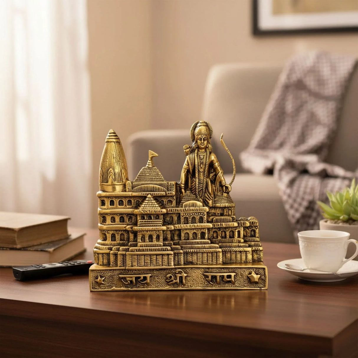 Ram Mandir Ayodhya Model Shree Ram Janmbhumi Alloy Metal Ayodhya Temple Ram Darbar Indian Pooja Home Decor Housewarming Religious Gifts (size-8’) - LoveNspire