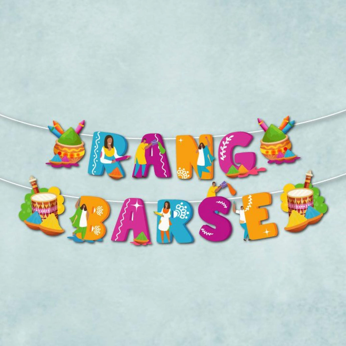 Rang Barse Holi Banners Indian Festival Colorful Bunting Diy Festival of Colors Hindu Holi Decorations Home Indoor Outdoor Decoration Bollywood Party Supplies Home Decor Holi Ideas - LoveNspire