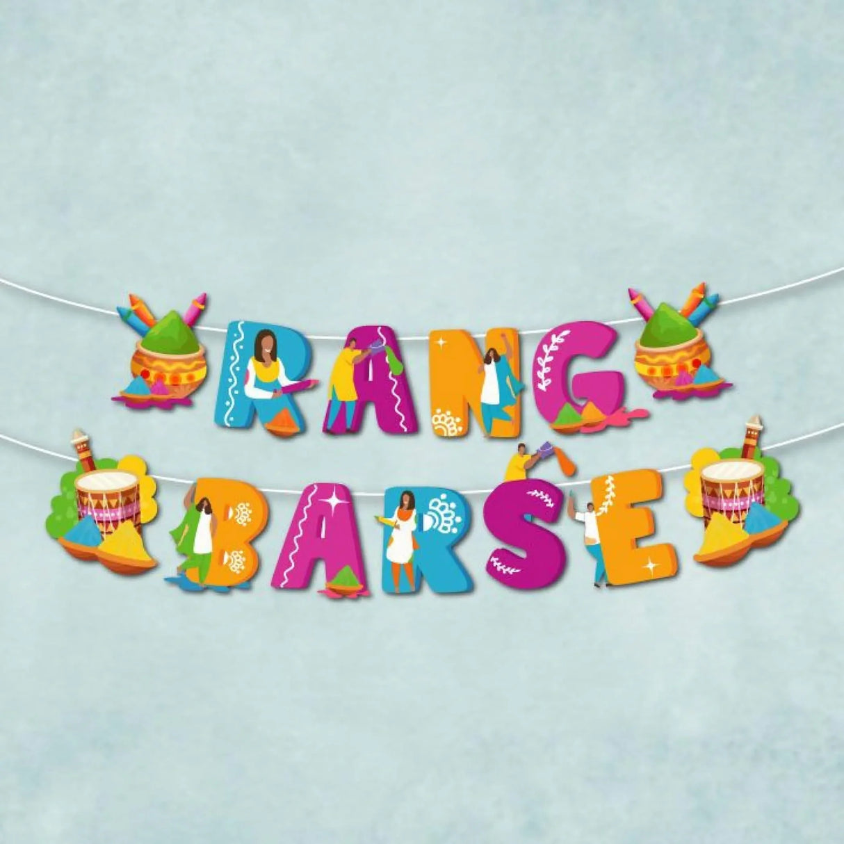 Rang Barse Holi Banners Indian Festival Colorful Bunting Diy Festival of Colors Hindu Holi Decorations Home Indoor Outdoor Decoration Bollywood Party Supplies Home Decor Holi Ideas - LoveNspire