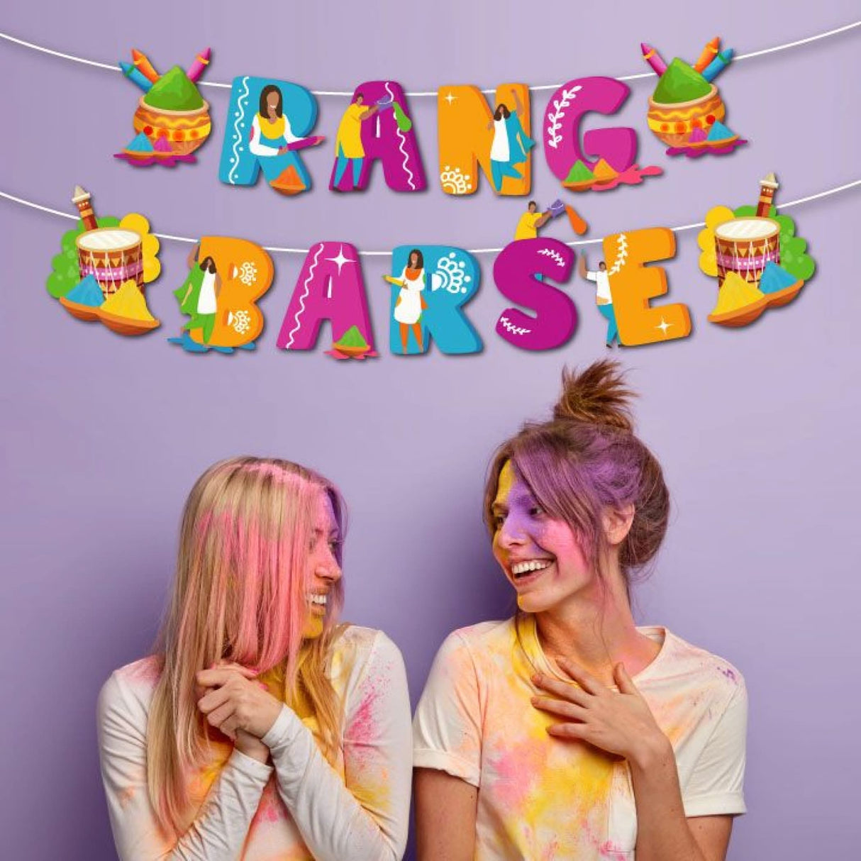 Rang Barse Holi Banners Indian Festival Colorful Bunting Diy Festival of Colors Hindu Holi Decorations Home Indoor Outdoor Decoration Bollywood Party Supplies Home Decor Holi Ideas - LoveNspire