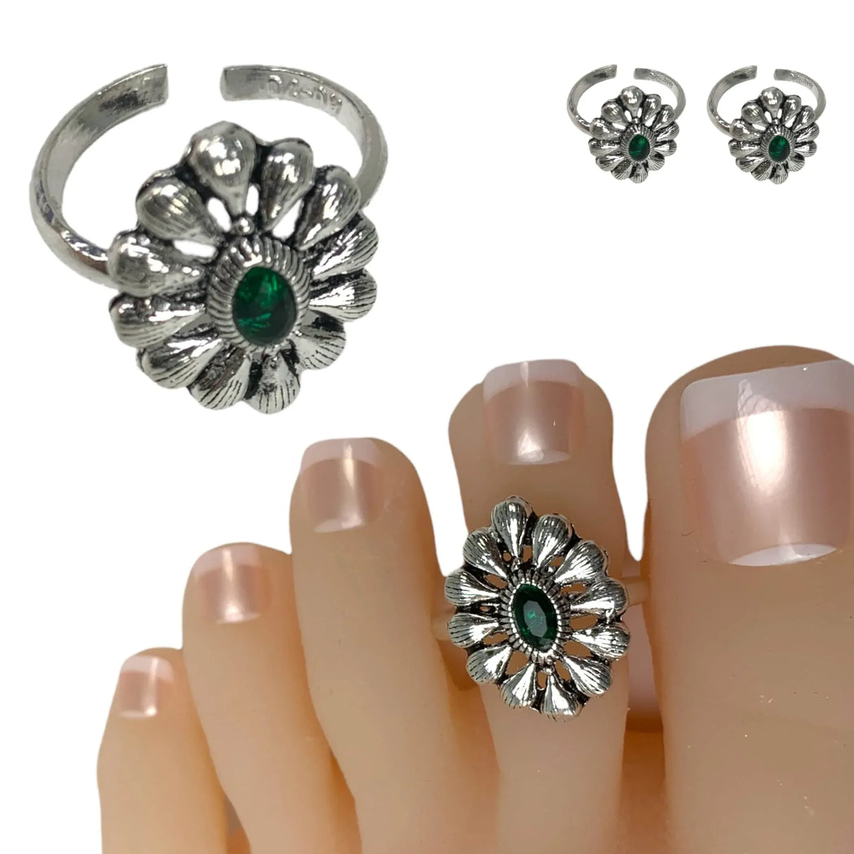 Real Silver Adjustable Silver Toe Rings Pair Indian Bichiya Feet Accessories Tribal Toe Rings Summer Beach Jewelry Comfort Fit Toe Rings for Women - LoveNspire