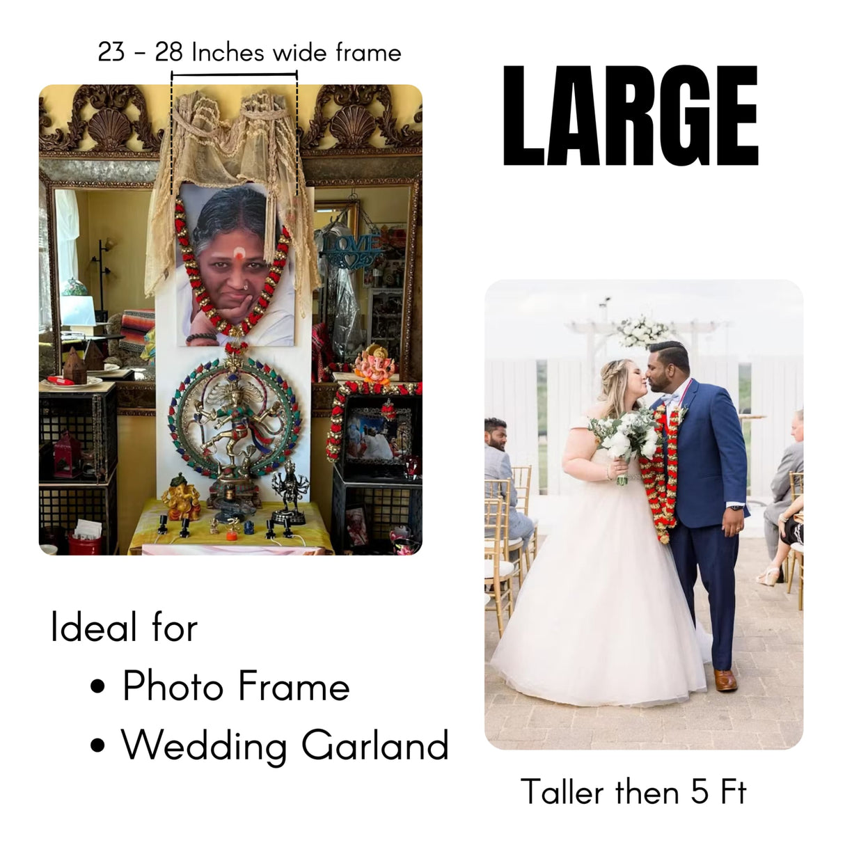 Red Rose Varmala Wedding Garland Velvet Idol / Photo Indian Milini Mala Indian Wedding Haar Bride and Groom Mala Muslim Arab Punjabi Nika Event Jaimala - LoveNspire