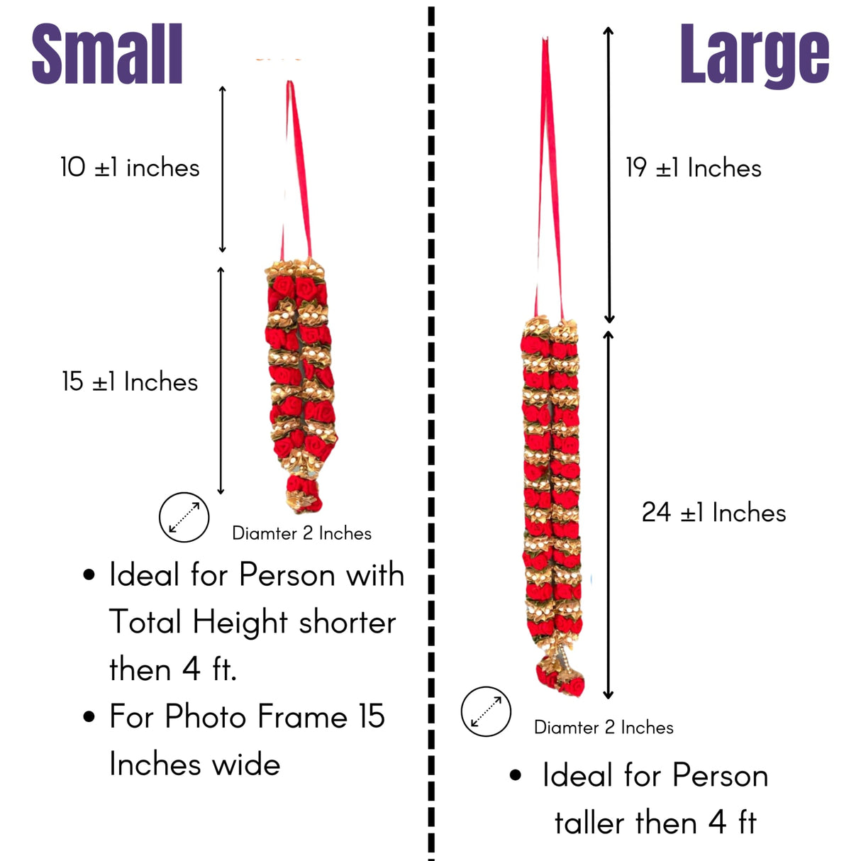 Red Rose Varmala Wedding Garland Velvet Idol / Photo Indian Milini Mala Indian Wedding Haar Bride and Groom Mala Muslim Arab Punjabi Nika Event Jaimala - LoveNspire