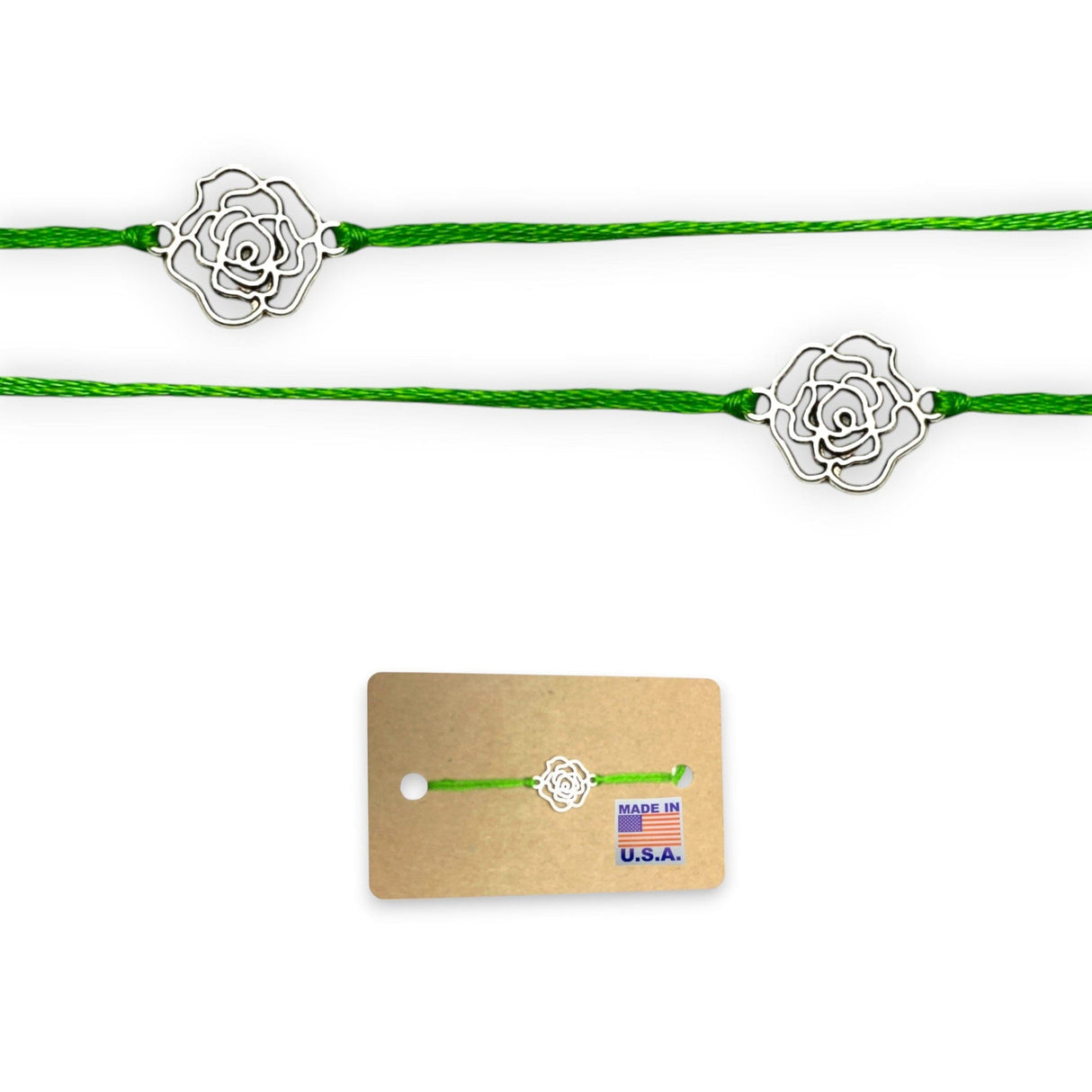 2CT Rose Charm Rakhi, Rakhri, Rakhi for Brother, Rakhi for Bhai, Rose Charm Rakhi, Rose Rakhi, Rakhi Usa, Rakshabandhan - LoveNspire