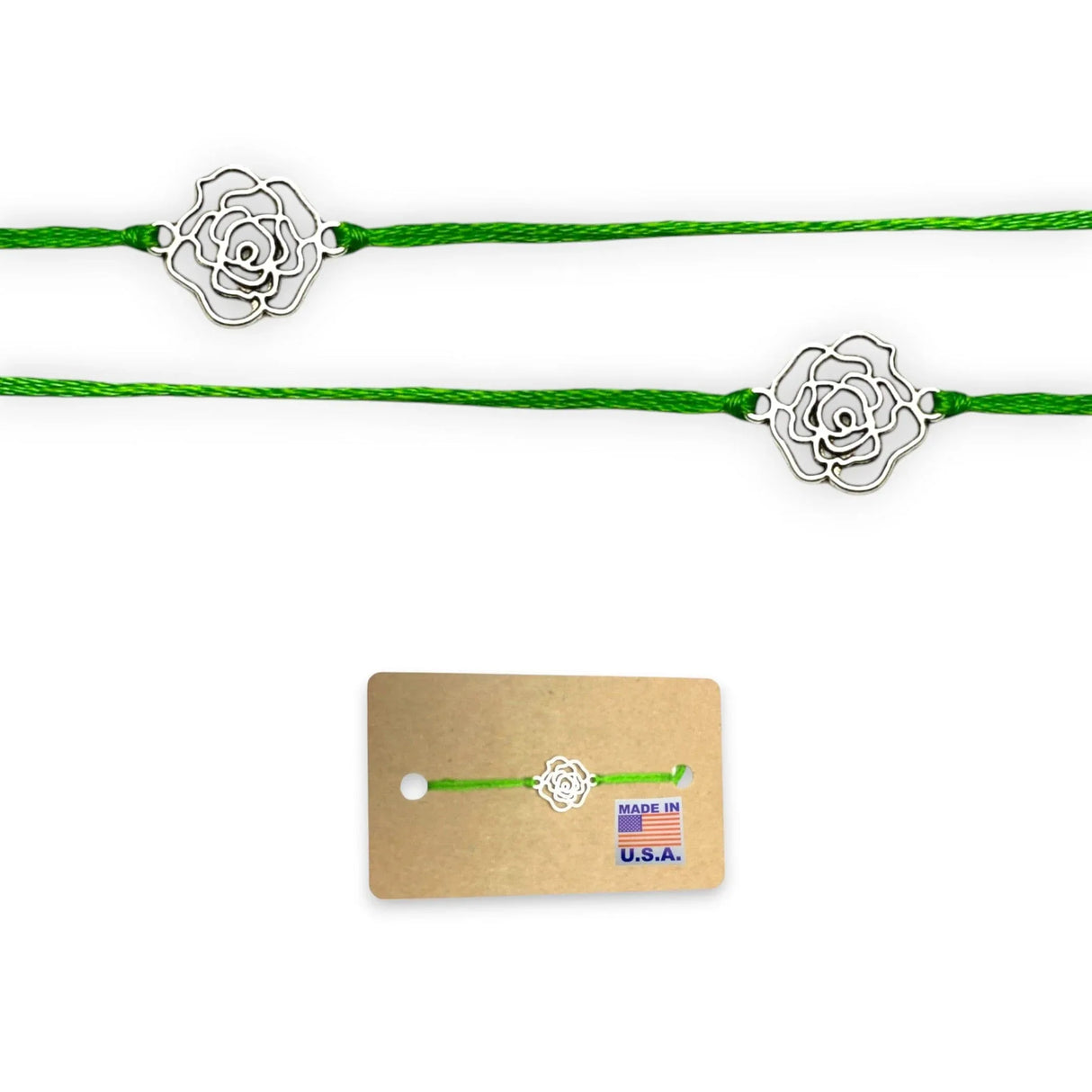 2CT Rose Charm Rakhi, Rakhri, Rakhi for Brother, Rakhi for Bhai, Rose Charm Rakhi, Rose Rakhi, Rakhi Usa, Rakshabandhan - LoveNspire