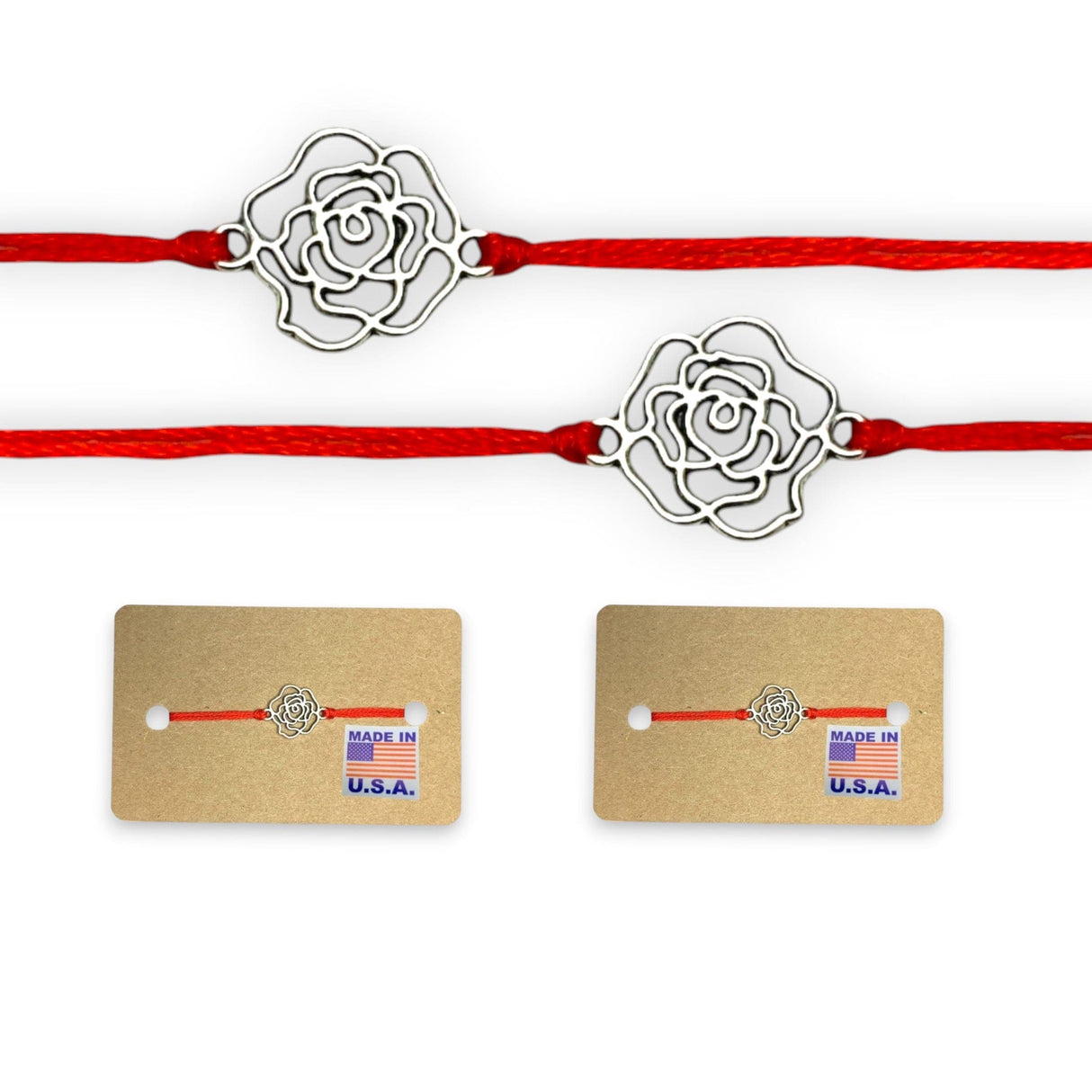 2CT Rose Charm Rakhi, Rakhri, Rakhi for Brother, Rakhi for Bhai, Rose Charm Rakhi, Rose Rakhi, Rakhi Usa, Rakshabandhan - LoveNspire
