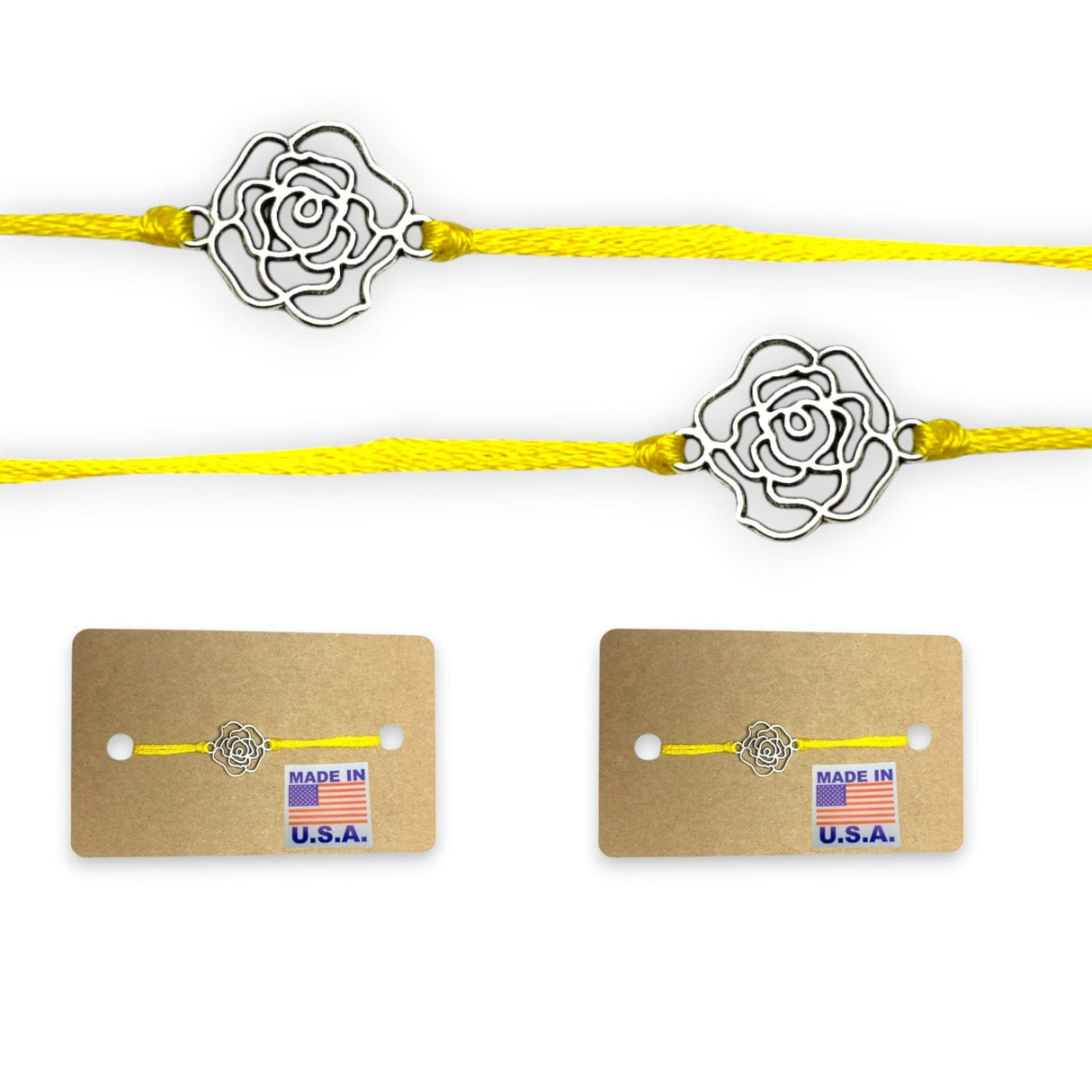 2CT Rose Charm Rakhi, Rakhri, Rakhi for Brother, Rakhi for Bhai, Rose Charm Rakhi, Rose Rakhi, Rakhi Usa, Rakshabandhan - LoveNspire