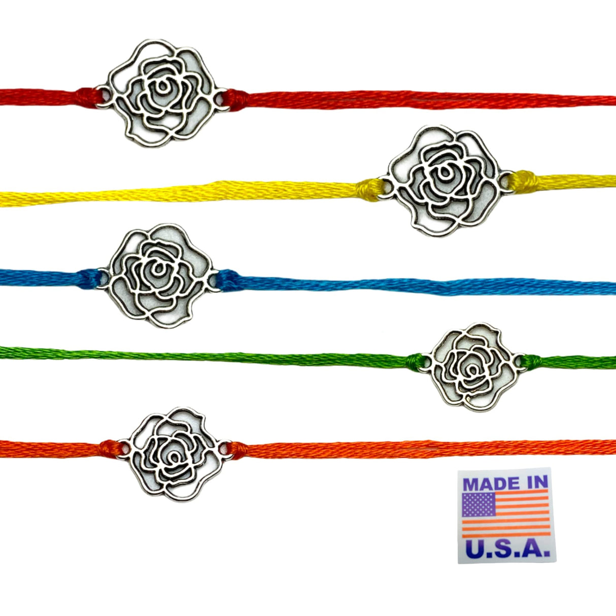 2CT Rose Charm Rakhi, Rakhri, Rakhi for Brother, Rakhi for Bhai, Rose Charm Rakhi, Rose Rakhi, Rakhi Usa, Rakshabandhan - LoveNspire