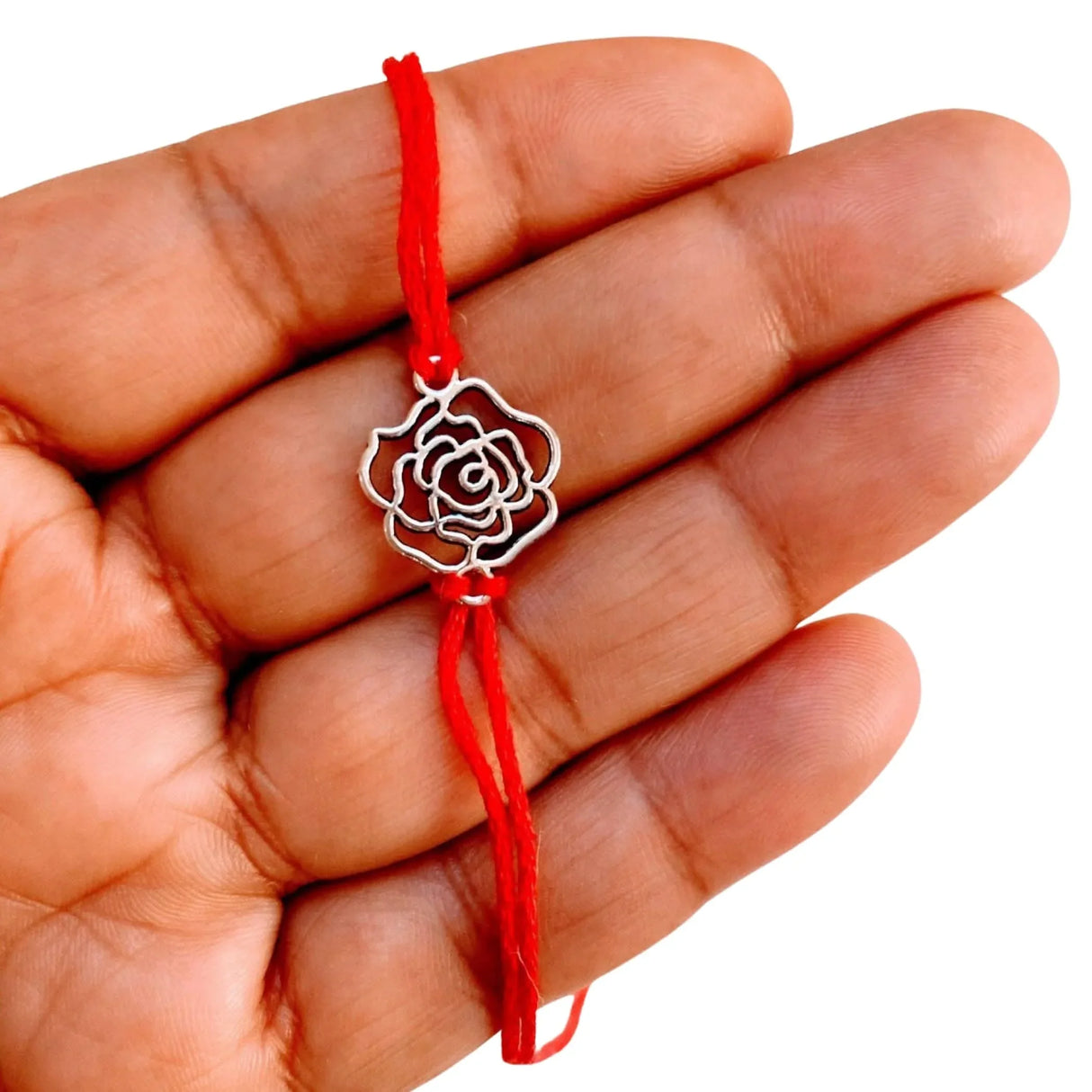 2CT Rose Charm Rakhi, Rakhri, Rakhi for Brother, Rakhi for Bhai, Rose Charm Rakhi, Rose Rakhi, Rakhi Usa, Rakshabandhan - LoveNspire
