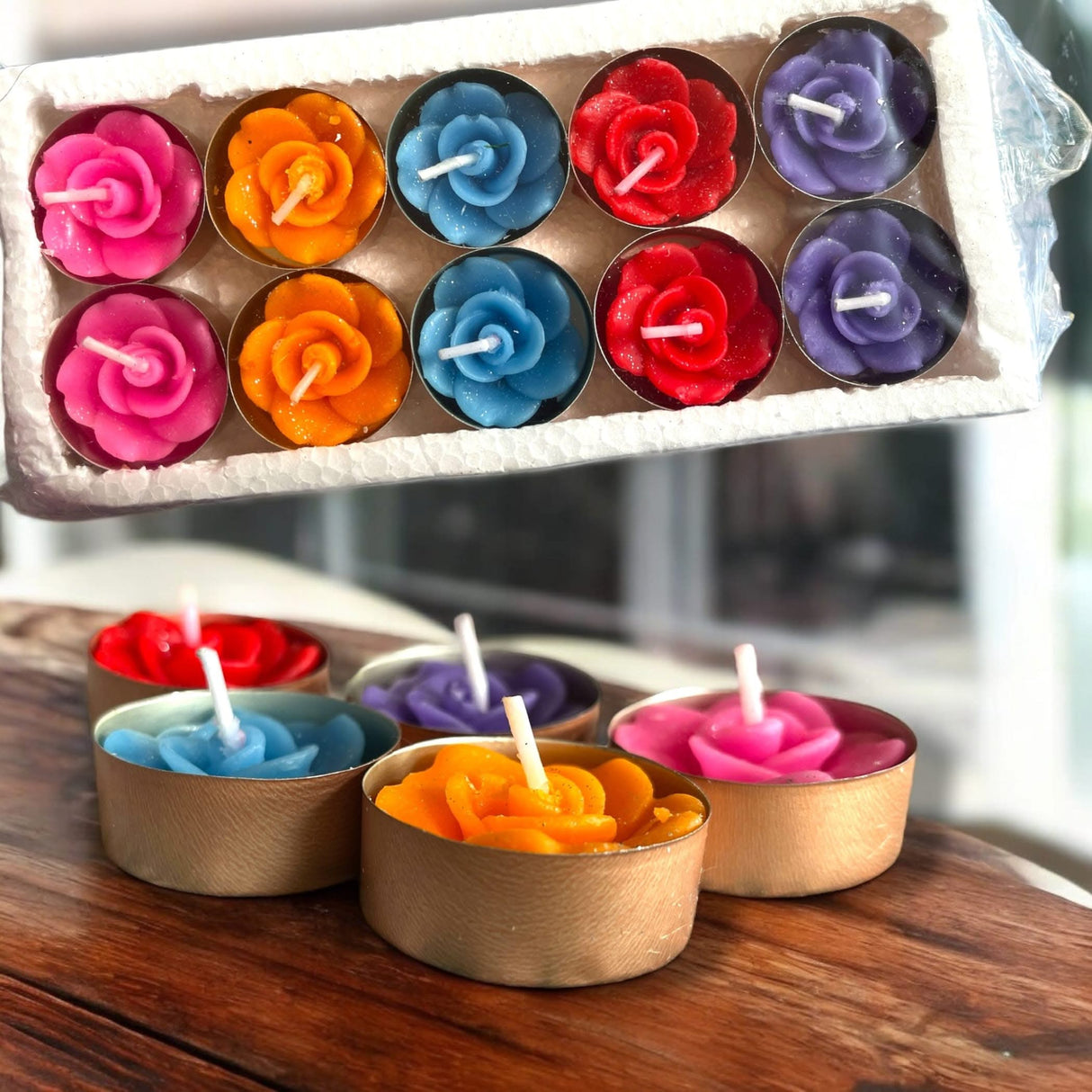 Rose Tealight Candles Handmade Rose Shaped Bulk Candle - 3 Hour Extended Burn Time - Tealight Candles for Birthday Wedding Return Gift Valentine's Day Christmas Home Decor - LoveNspire