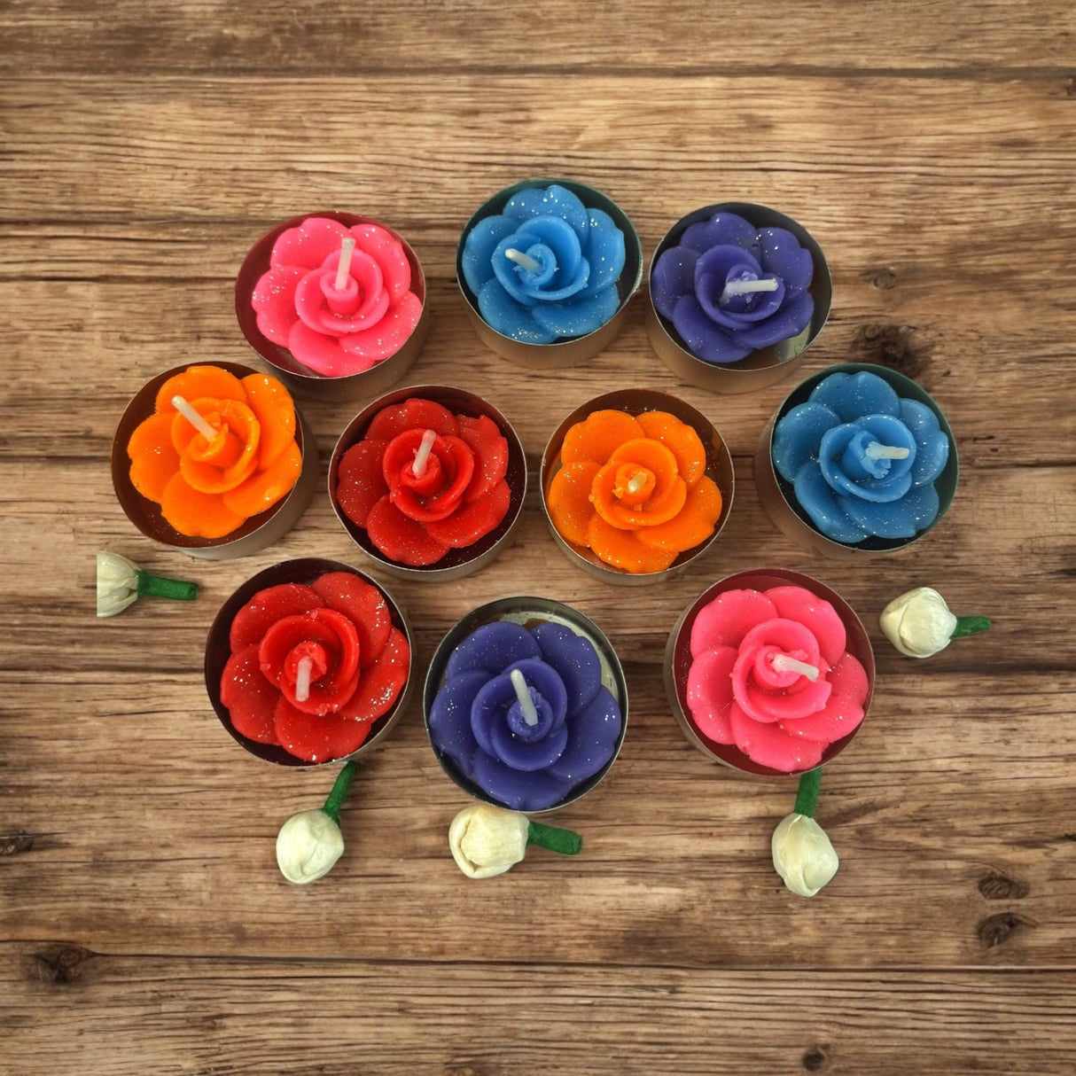 Rose Tealight Candles Handmade Rose Shaped Bulk Candle - 3 Hour Extended Burn Time - Tealight Candles for Birthday Wedding Return Gift Valentine's Day Christmas Home Decor - LoveNspire