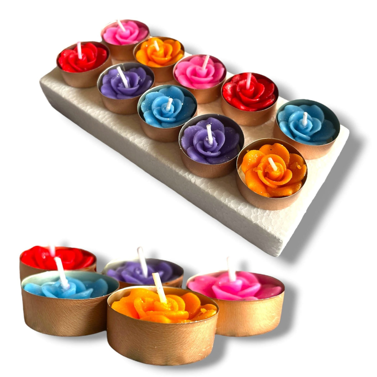 Rose Tealight Candles Handmade Rose Shaped Bulk Candle - 3 Hour Extended Burn Time - Tealight Candles for Birthday Wedding Return Gift Valentine's Day Christmas Home Decor - LoveNspire