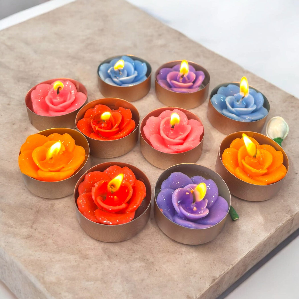 Rose Tealight Candles Handmade Rose Shaped Bulk Candle - 3 Hour Extended Burn Time - Tealight Candles for Birthday Wedding Return Gift Valentine's Day Christmas Home Decor - LoveNspire