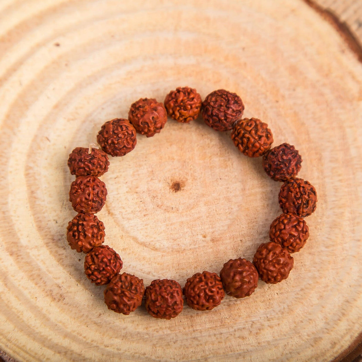 5 Mukhi Rudraksha Bracelet Suitable for Yoga, Meditation 5 Face Nepali Panchmukhi Rudraksh Natural Healing Round Bead Stretchable Elastic Bracelet Daily Fashion Wear Men (8.5 Mm) - LoveNspire