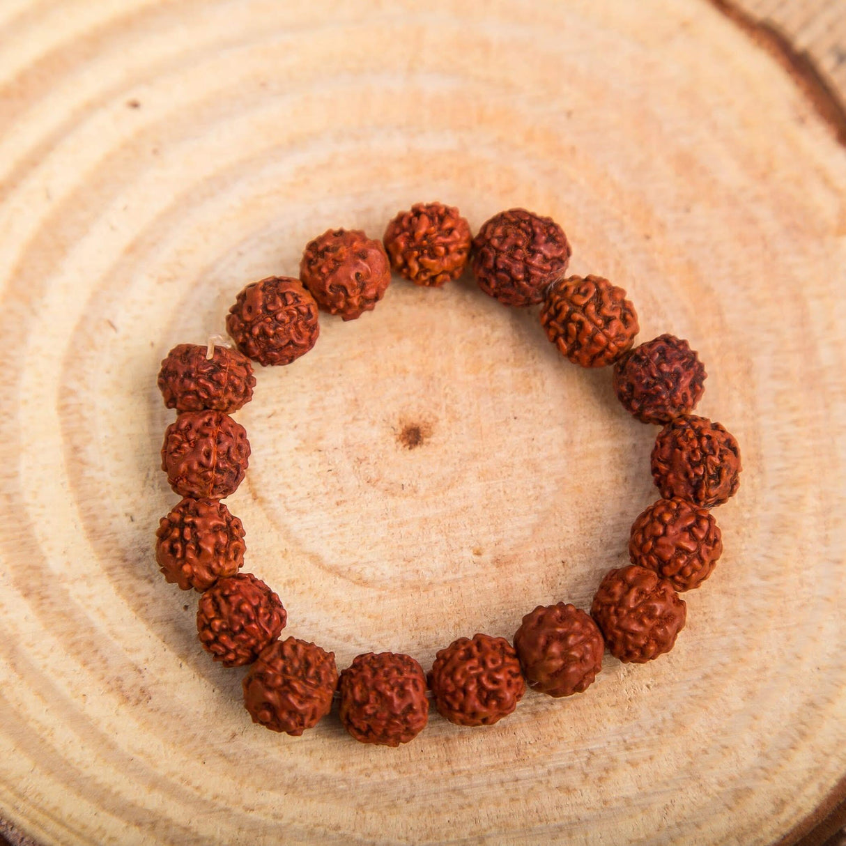 5 Mukhi Rudraksha Bracelet Suitable for Yoga, Meditation 5 Face Nepali Panchmukhi Rudraksh Natural Healing Round Bead Stretchable Elastic Bracelet Daily Fashion Wear Men (8.5 Mm) - LoveNspire