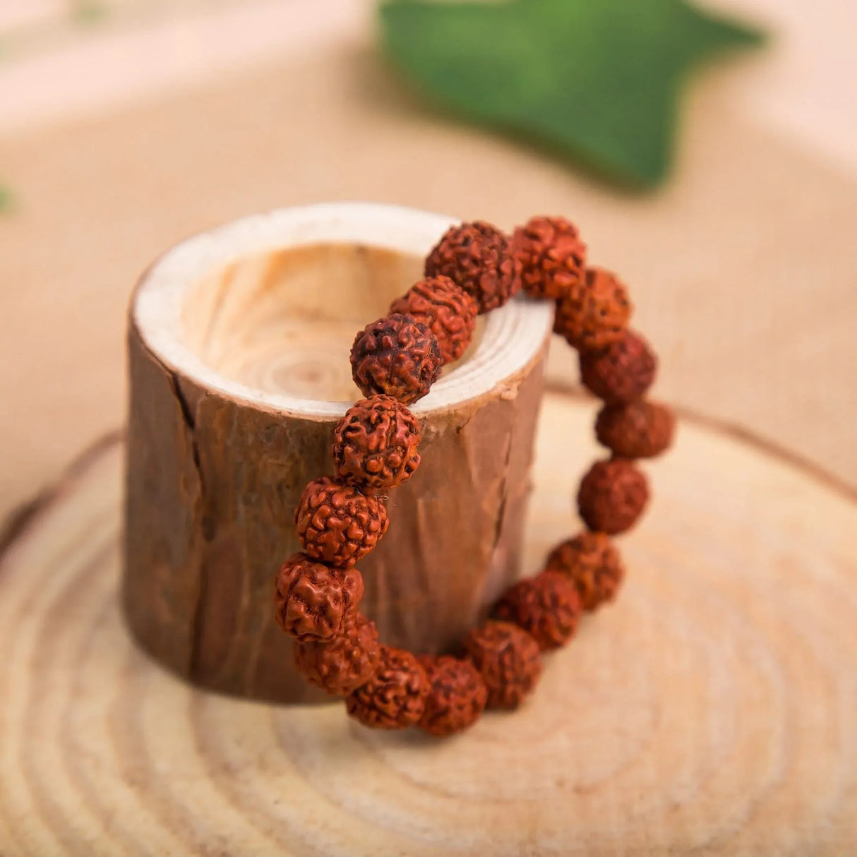 5 Mukhi Rudraksha Bracelet Suitable for Yoga, Meditation 5 Face Nepali Panchmukhi Rudraksh Natural Healing Round Bead Stretchable Elastic Bracelet Daily Fashion Wear Men (8.5 Mm) - LoveNspire