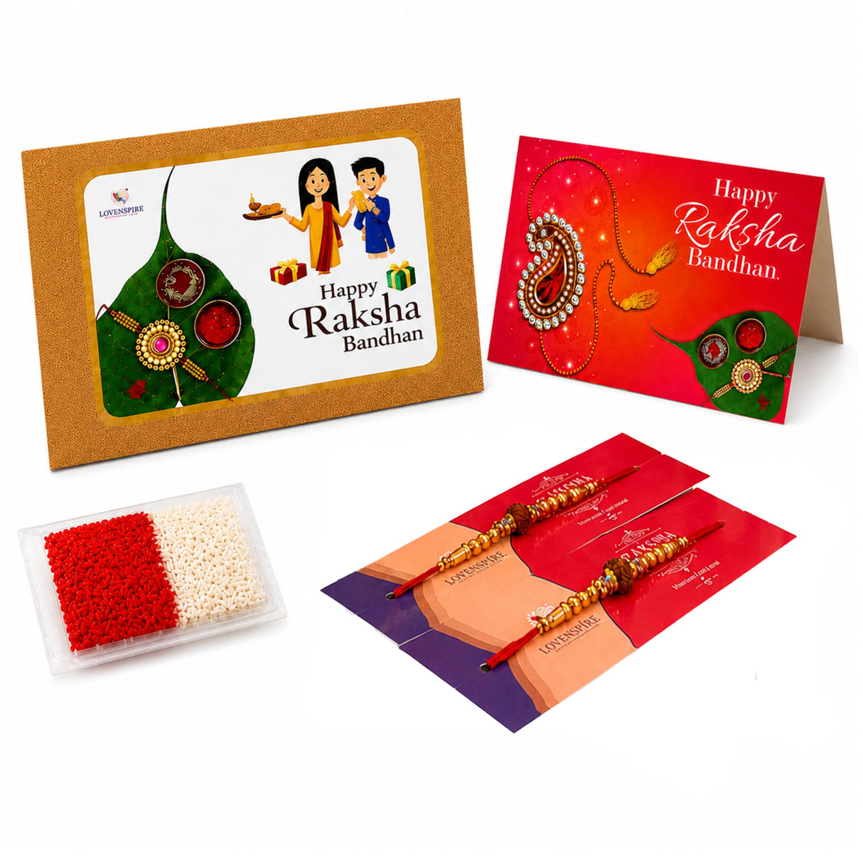 Traditional Rudraksha Rakhi Gift Hamper for Brother & Bhabhi – Adjustable Rakhi Bracelet with Tumbler, Chocolates, Roli Chawal & Card for Raksha Bandhan