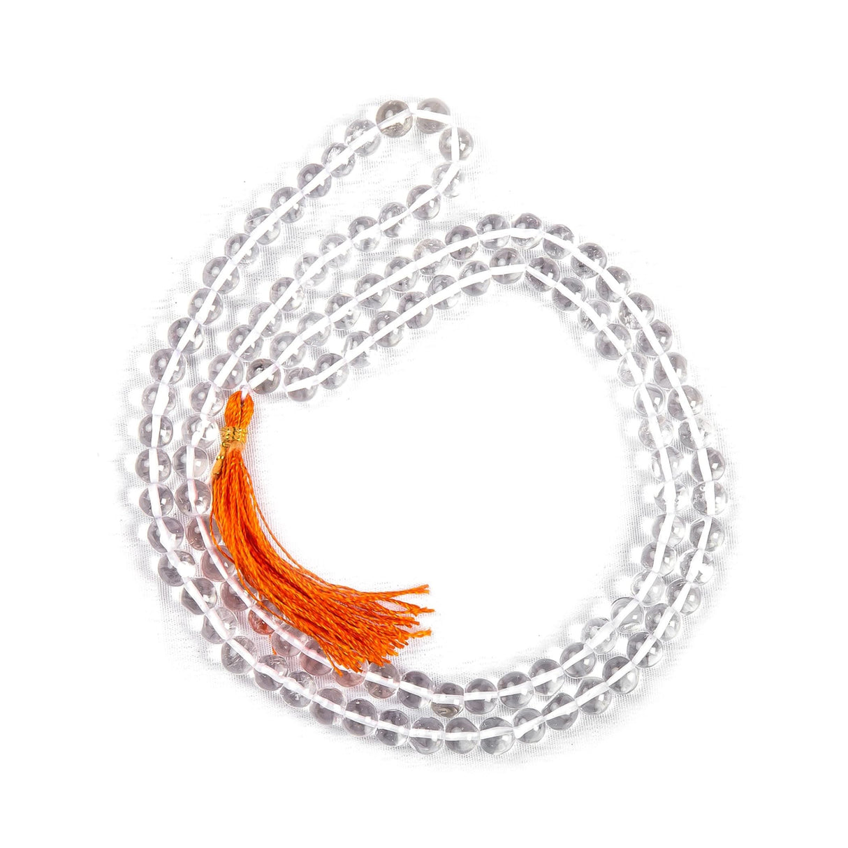 Sphatik Mala with Jap Bag Gaumukhi Natural Certified Original Crystal Quartz Agate Necklace Precious Gemstone Mala for Men Women Jaap Mala 108 Beads for Positive Energy Meditation - LoveNspire